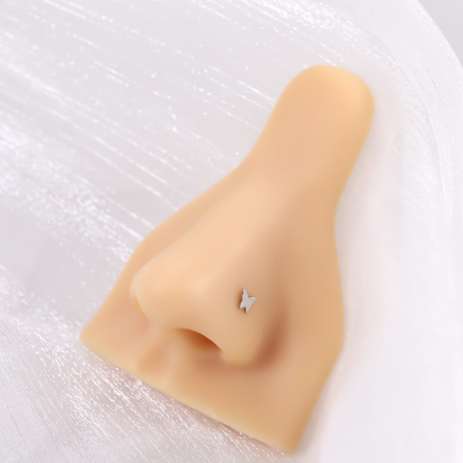 BN30 STAINLESS STEEL  NOSE STUD WITH BUTTERFLY DESIGN