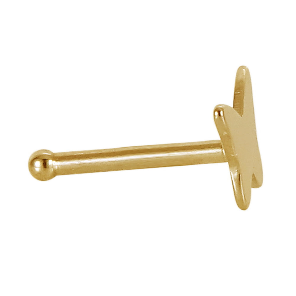 BN30 STAINLESS STEEL  NOSE STUD WITH BUTTERFLY DESIGN