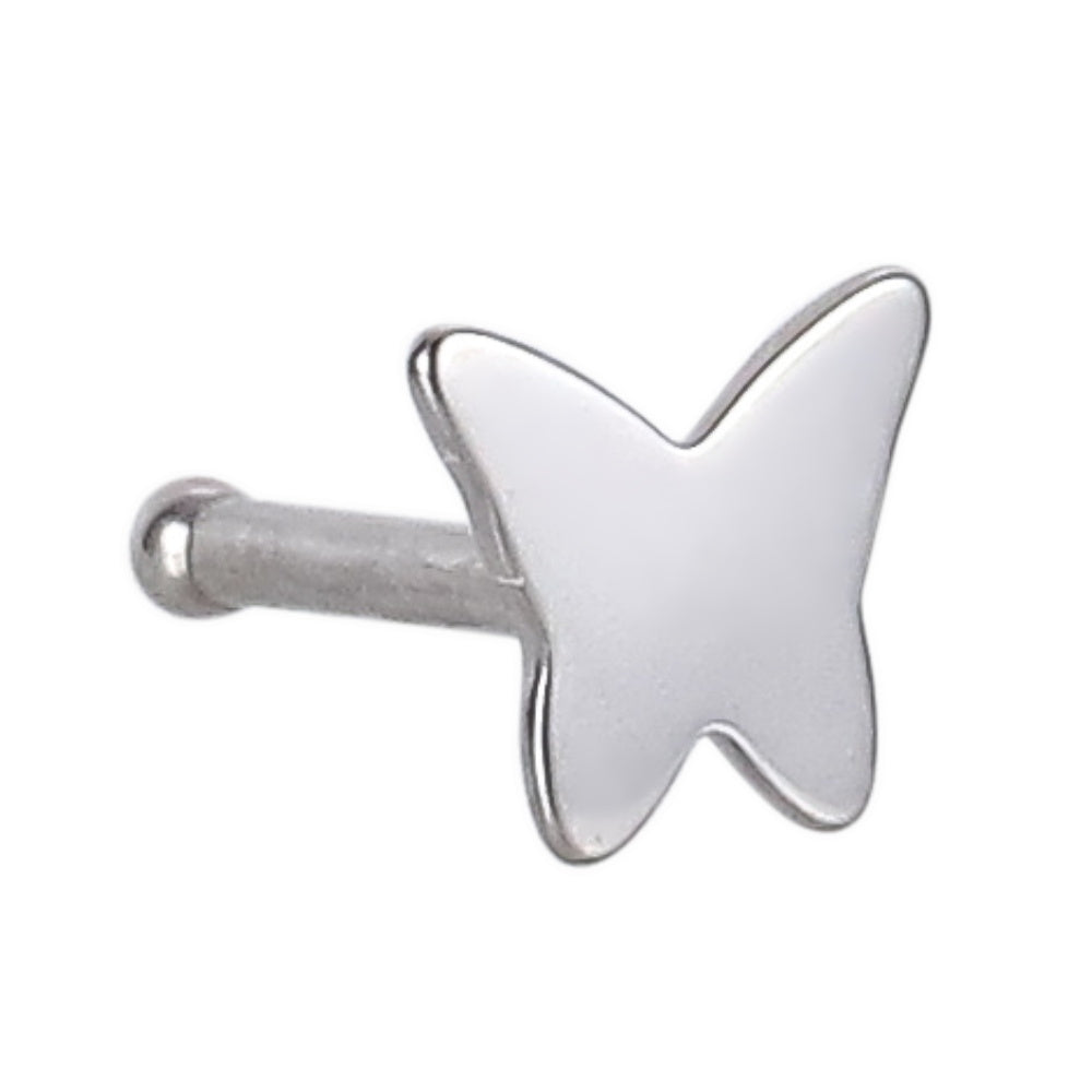 BN30 STAINLESS STEEL  NOSE STUD WITH BUTTERFLY DESIGN