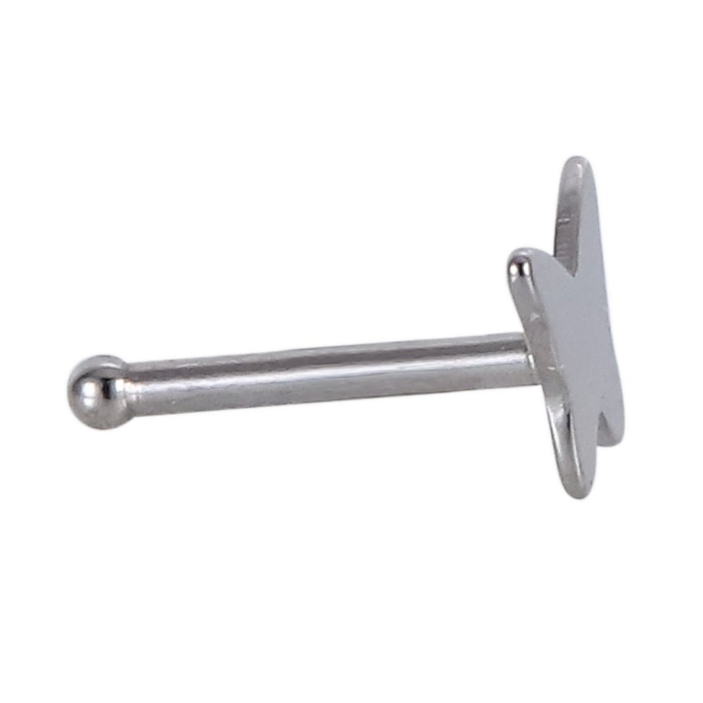 BN30 STAINLESS STEEL  NOSE STUD WITH BUTTERFLY DESIGN
