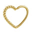 BRN04 STAINLESS STEEL HEART SHAPE NOSE STUD WITH ROPE DESIGN