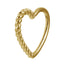 BRN04 STAINLESS STEEL HEART SHAPE NOSE STUD WITH ROPE DESIGN