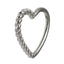 BRN04 STAINLESS STEEL HEART SHAPE NOSE STUD WITH ROPE DESIGN