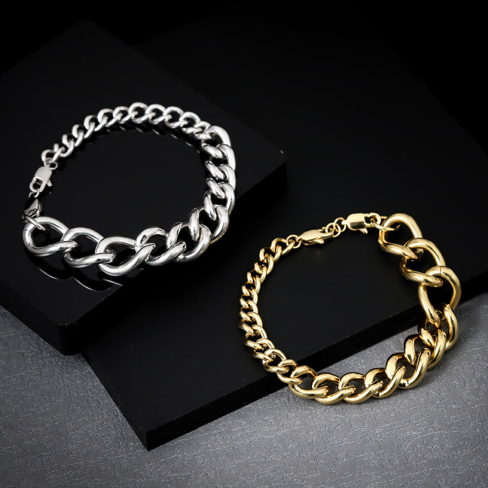stainless steel bracelet, curb chain, manpower, modern, unique design