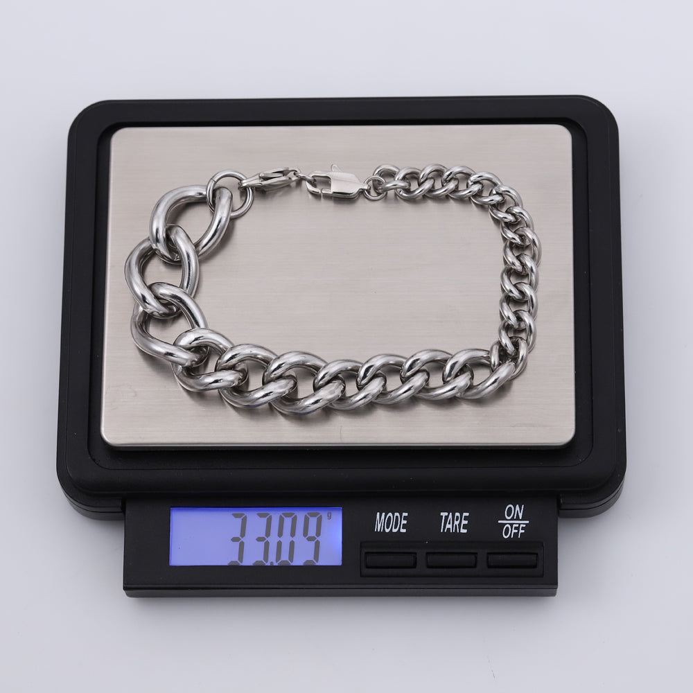 stainless steel bracelet, curb chain, manpower, modern, unique design