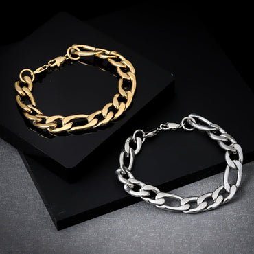 stainless steel bracelet, mix color, manpower, curb chain bracelet