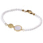 BSS1020 STAINLESS STEEL SHELL PEARL BRACELET WITH ROUND MOP