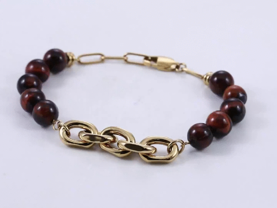 BSS1022 STAINLESS STEEL BRACELET WITH BEADS