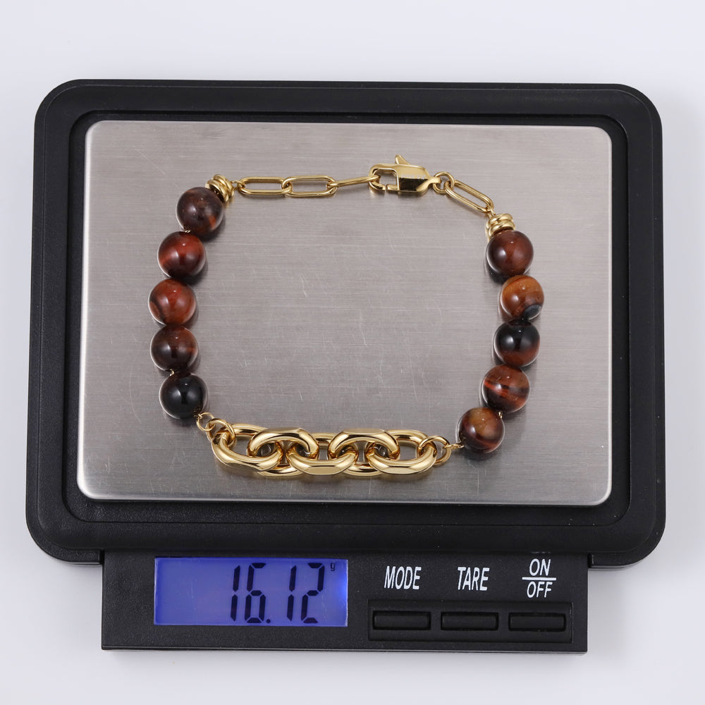 BSS1022 STAINLESS STEEL BRACELET WITH BEADS