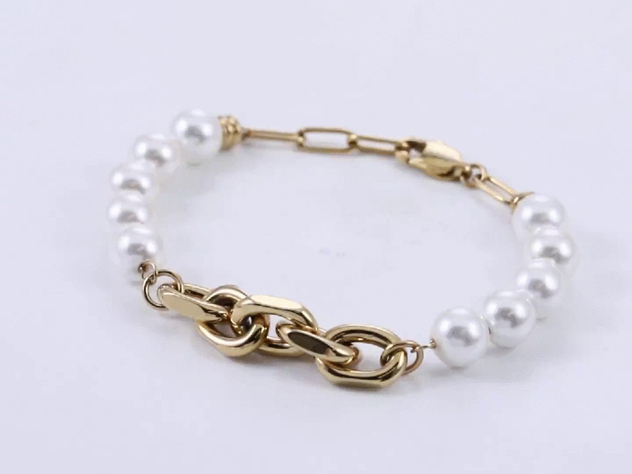 BSS1022 STAINLESS STEEL BRACELET WITH BEADS