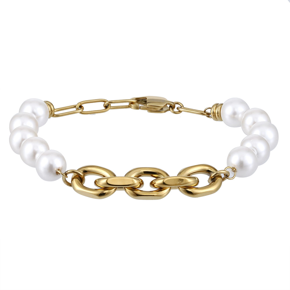 BSS1022 STAINLESS STEEL BRACELET WITH BEADS