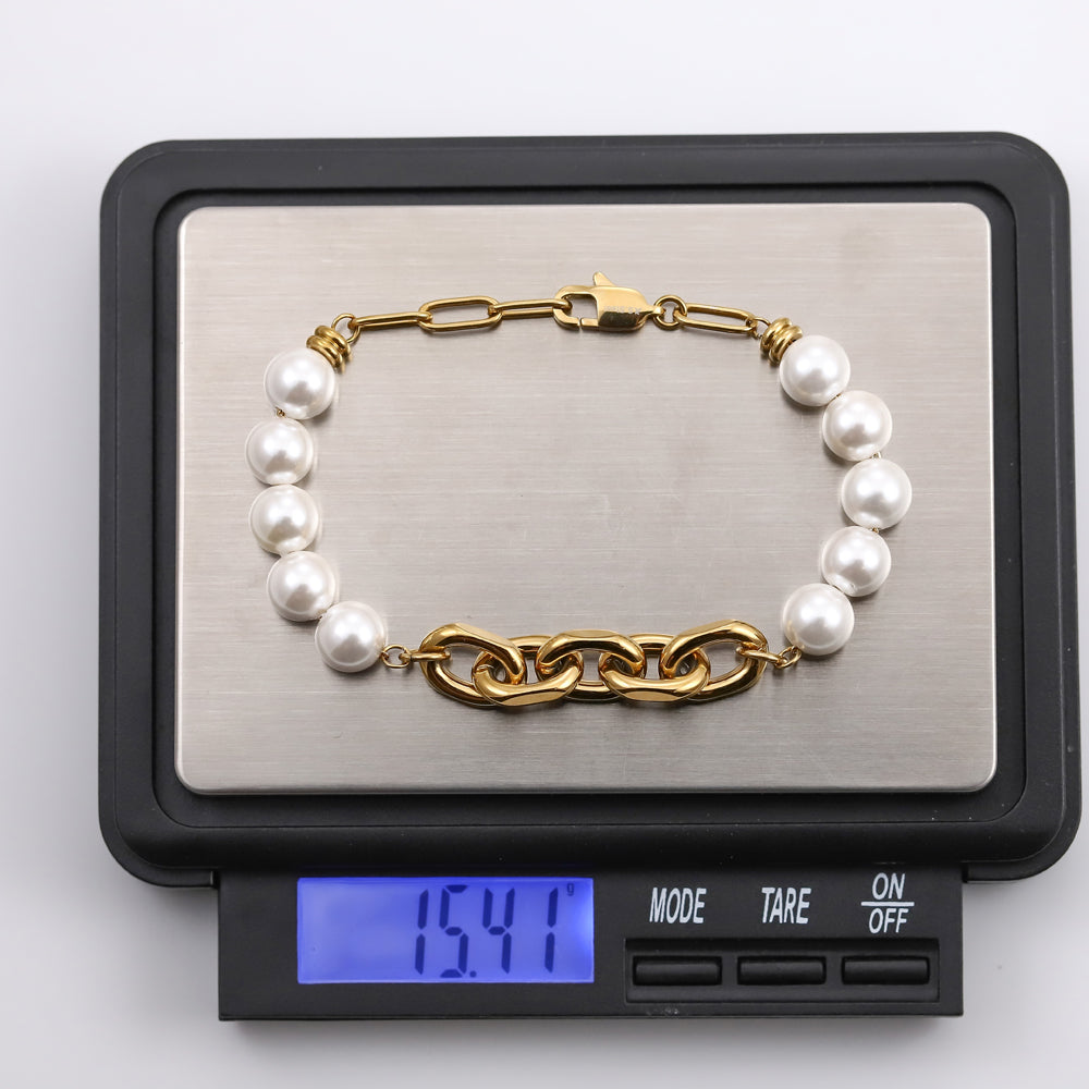BSS1022 STAINLESS STEEL BRACELET WITH BEADS