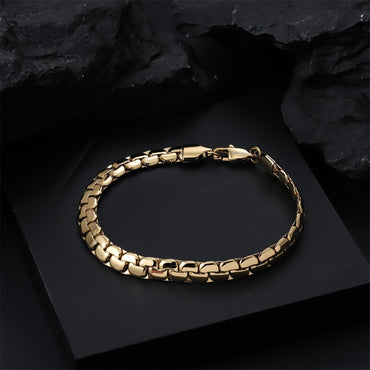 BSS1036 STAINLESS STEEL FLAT CHAIN BRACELET