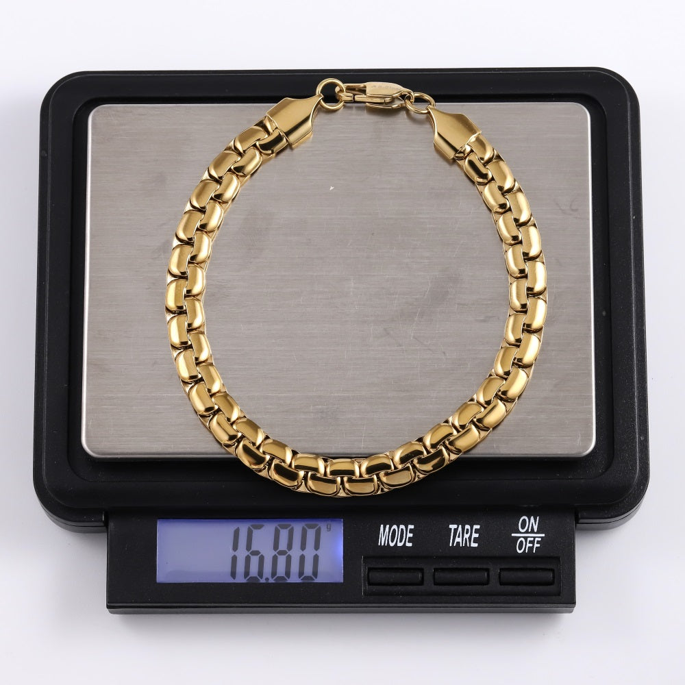 BSS1036 STAINLESS STEEL FLAT CHAIN BRACELET