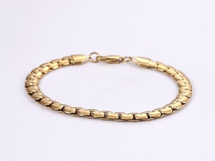 BSS1036 STAINLESS STEEL FLAT CHAIN BRACELET