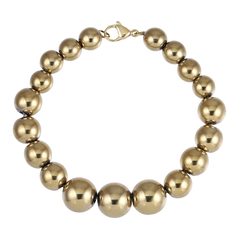 BSS1052 STAINLESS STEEL & HEMATITE BEADS BRACELET