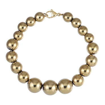 BSS1052 STAINLESS STEEL & HEMATITE BEADS BRACELET