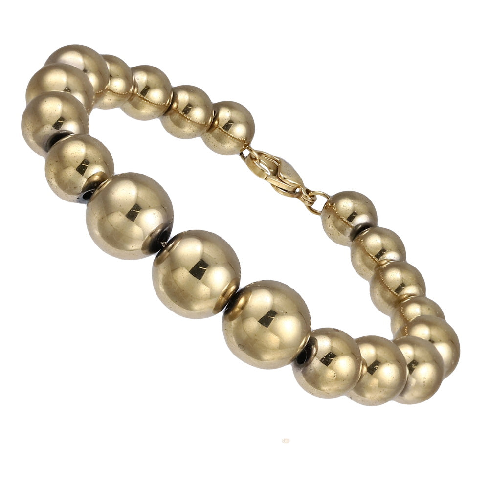BSS1052 STAINLESS STEEL & HEMATITE BEADS BRACELET