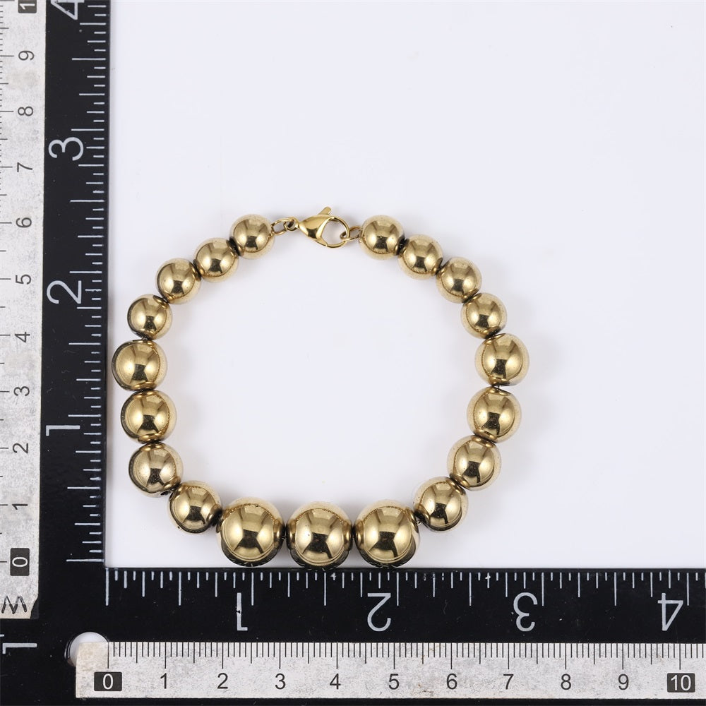 BSS1052 STAINLESS STEEL & HEMATITE BEADS BRACELET