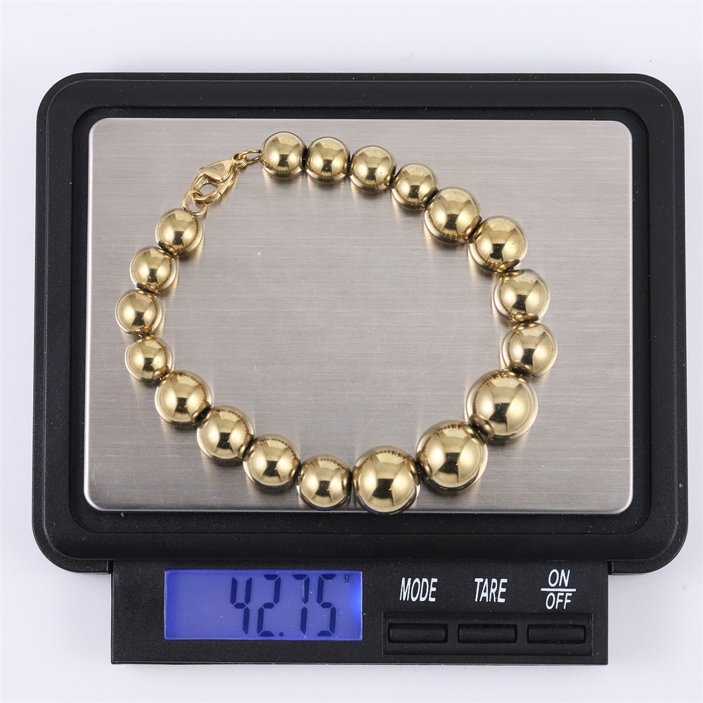 BSS1052 STAINLESS STEEL & HEMATITE BEADS BRACELET