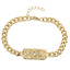 BSS1057 STAINLESS STEEL ID PLATE BRACELET WITH CZ
