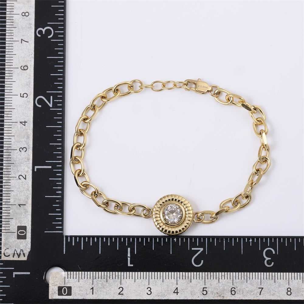 BSS1058 STAINLESS STEEL BRACELET WITH CZ
