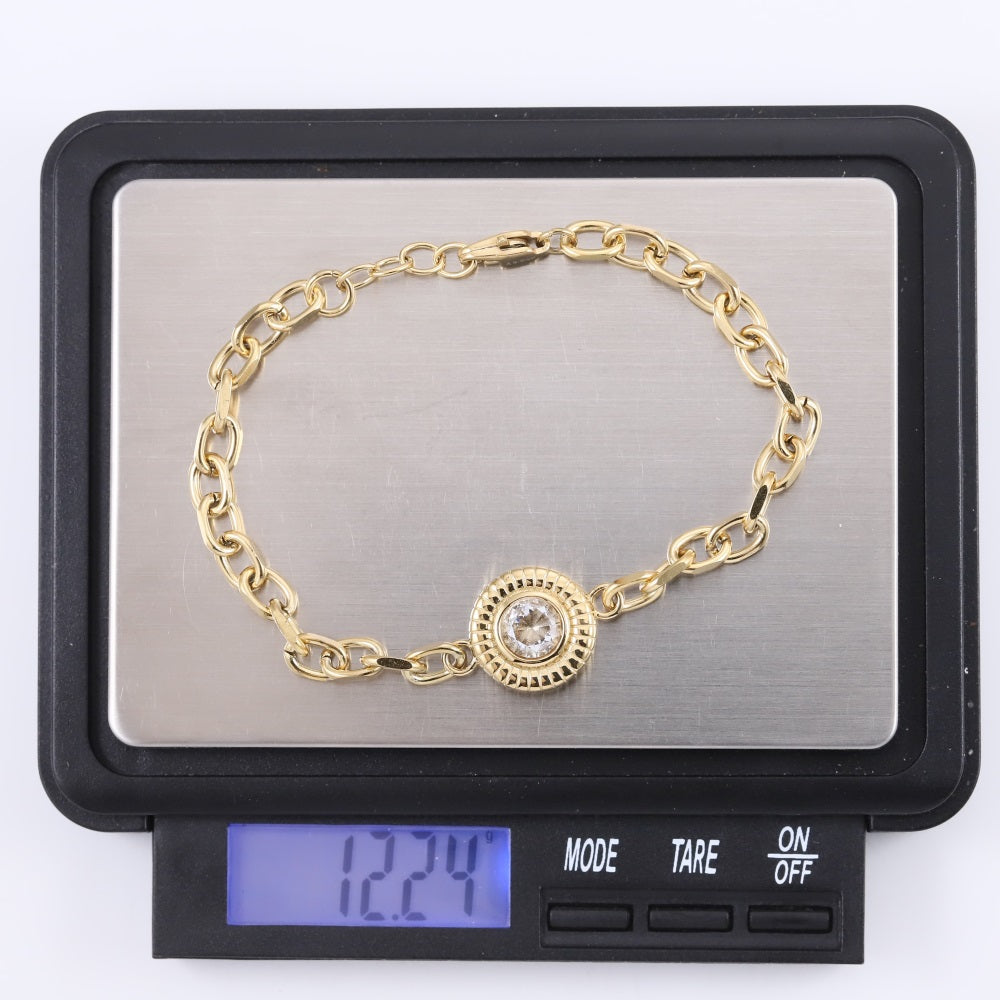 BSS1058 STAINLESS STEEL BRACELET WITH CZ