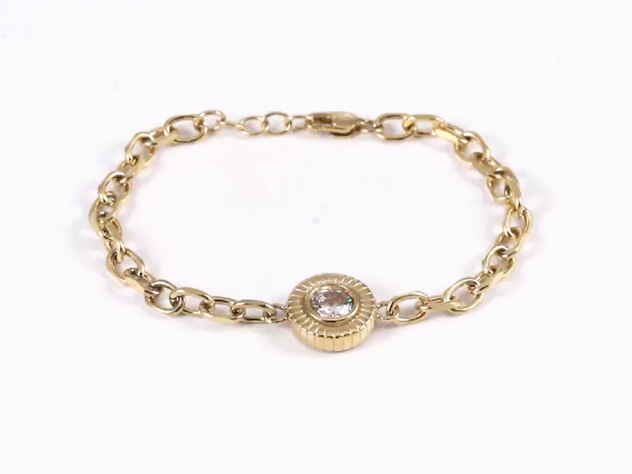 BSS1058 STAINLESS STEEL BRACELET WITH CZ