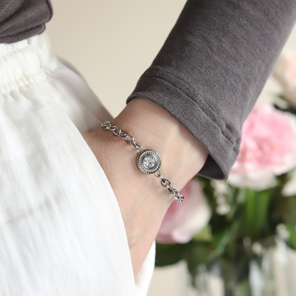 BSS1058 STAINLESS STEEL BRACELET WITH CZ