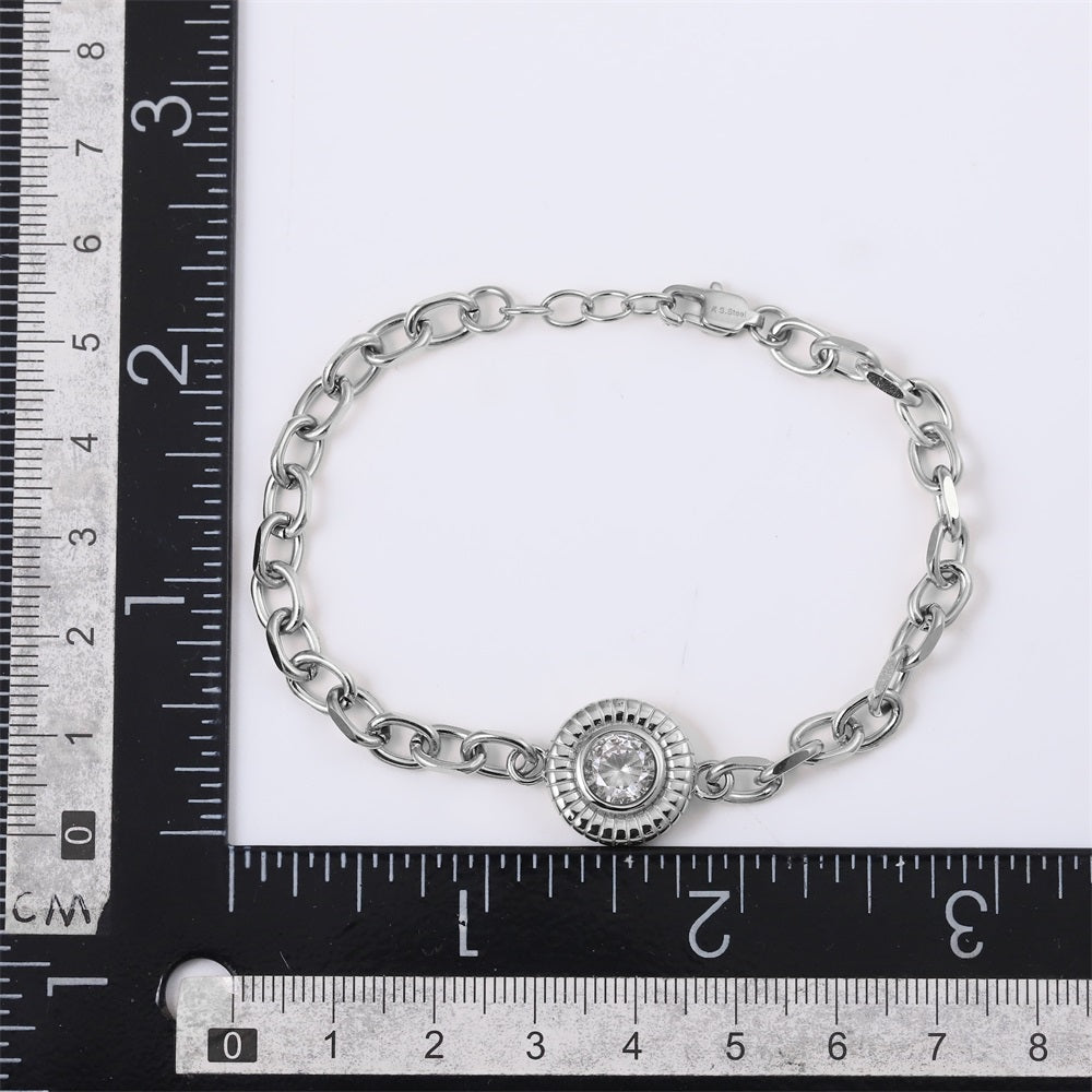 BSS1058 STAINLESS STEEL BRACELET WITH CZ