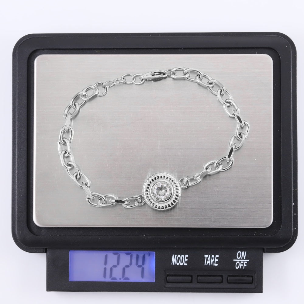 BSS1058 STAINLESS STEEL BRACELET WITH CZ