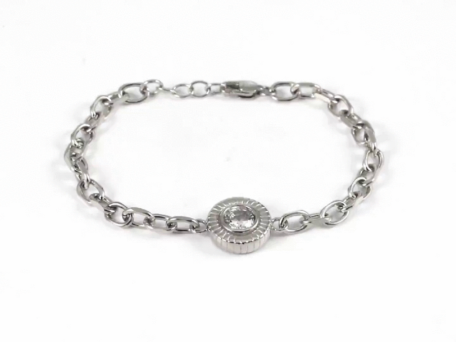 BSS1058 STAINLESS STEEL BRACELET WITH CZ