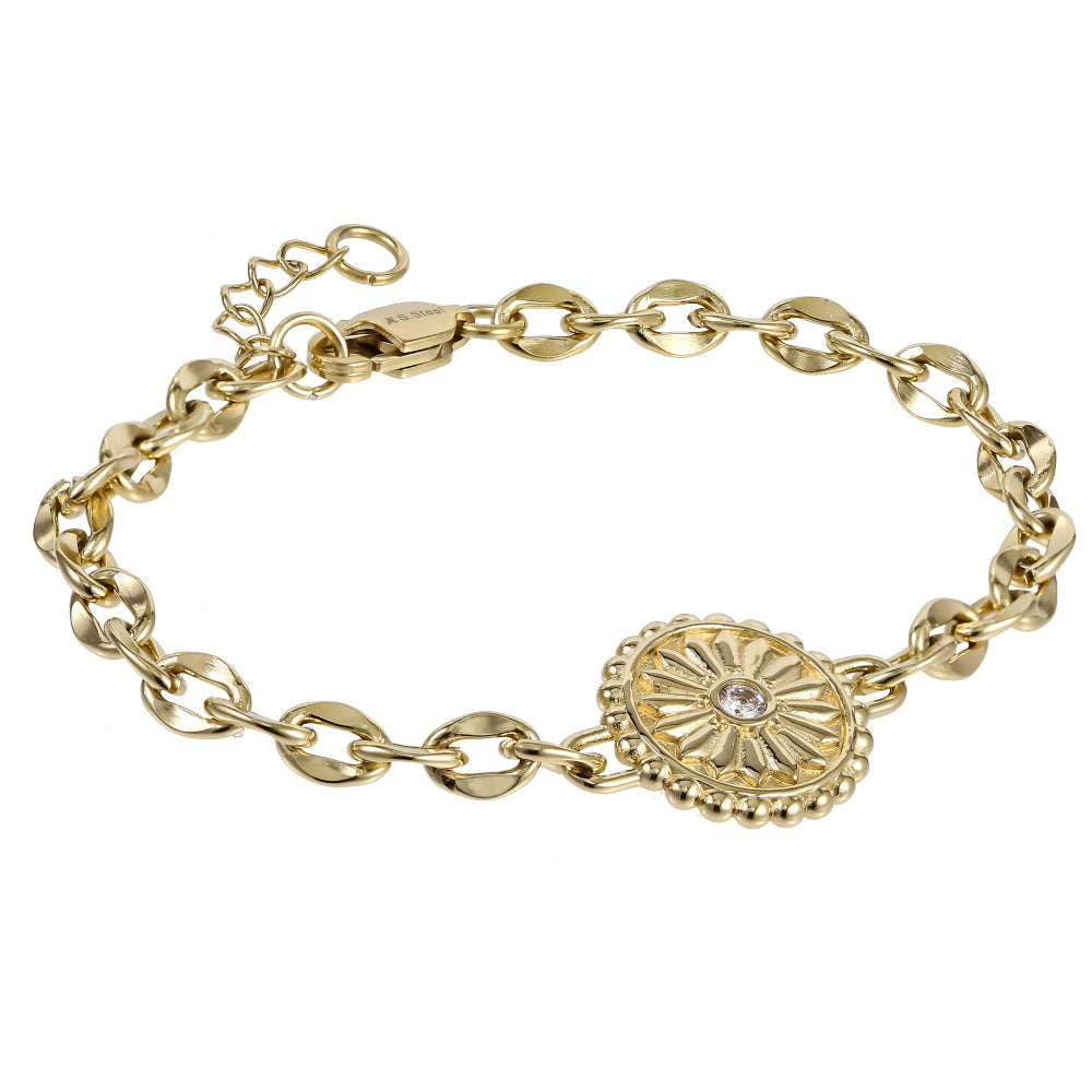 BSS1059 STAINLESS STEE BRACELET WITH CZ