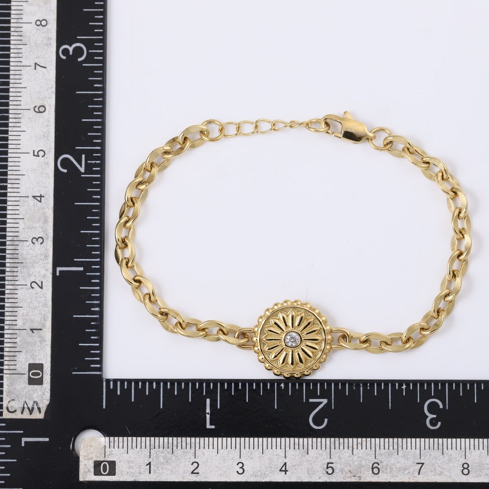 BSS1059 STAINLESS STEE BRACELET WITH CZ