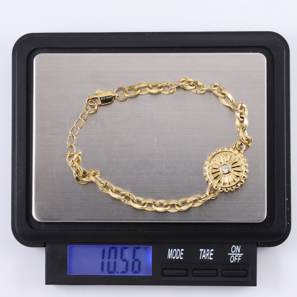 BSS1059 STAINLESS STEE BRACELET WITH CZ