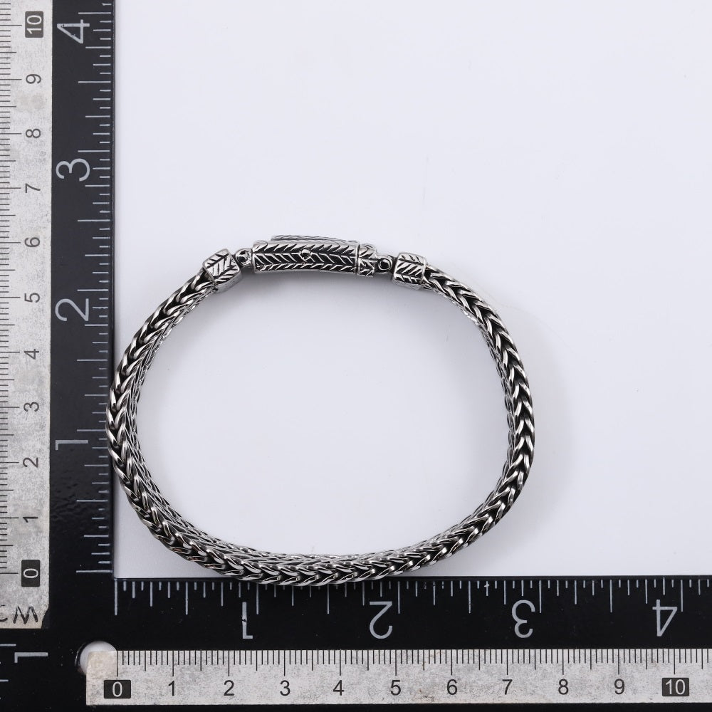 BSS1061 STAINLESS STEEL BRACELET WITH BRAIDED PATTERN