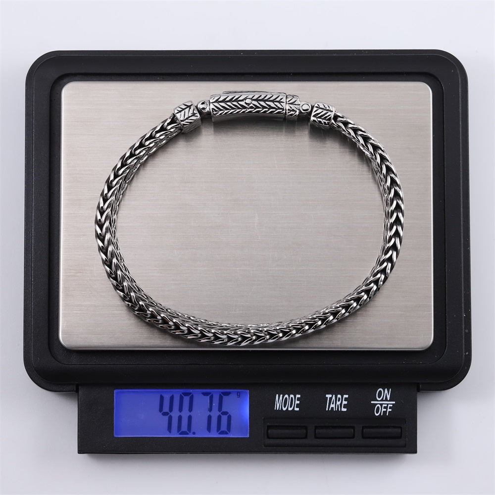 BSS1061 STAINLESS STEEL BRACELET WITH BRAIDED PATTERN