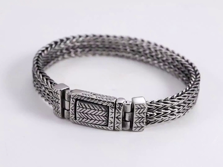 BSS1061 STAINLESS STEEL BRACELET WITH BRAIDED PATTERN