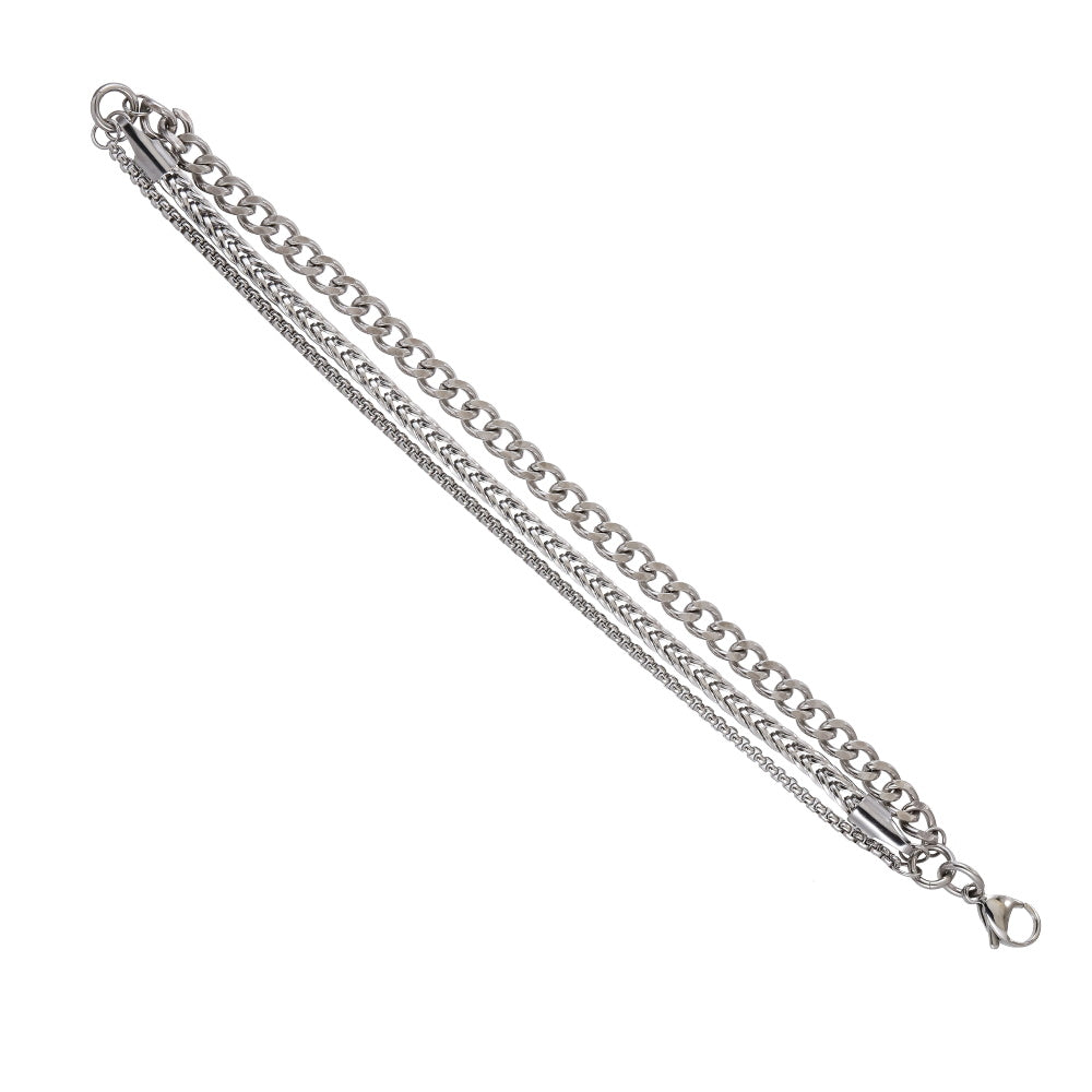BSS1074 STAINLESS STEEL MUTI CHAIN BRACELET