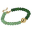 AAB Co stainless steel beads bracelet with dyed quartzite imitation jade and natural green aventurine, 14K gold finish