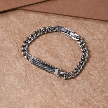 BSS1090 STAINLESS STEEL BRACELET WITH ID PLATE