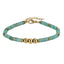 AAB Co stainless steel bracelet with natural green aventurine and hematite beads, 14K gold finish