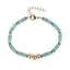 AAB Co stainless steel bracelet with natural green aventurine and hematite beads, 14K gold finish