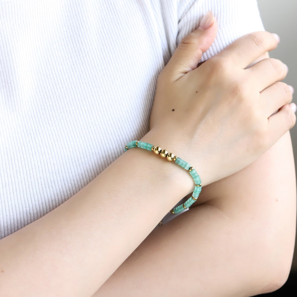 BSS1094 STAINLESS STEEL BRACELET WITH STONE