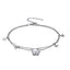 BSS1099 STAINLESS STEEL ANKLET WITH BUTTERFLY CHARM & DOUBLE CHAIN