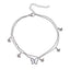 BSS1099 STAINLESS STEEL ANKLET WITH BUTTERFLY CHARM & DOUBLE CHAIN