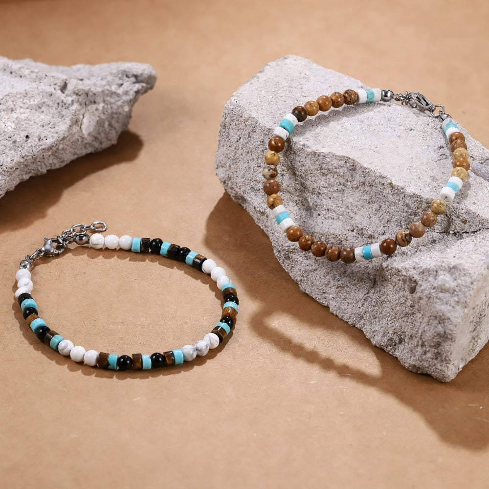 BSS1103 STAINLESS STEEL & BEADS BRACELET