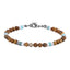 AAB Co. Stainless Steel Beaded Bracelet with Picture Stone, White & Blue Turquoise