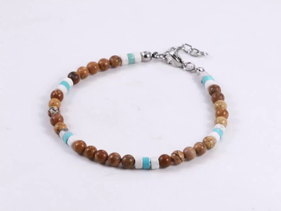 BSS1103 STAINLESS STEEL & BEADS BRACELET