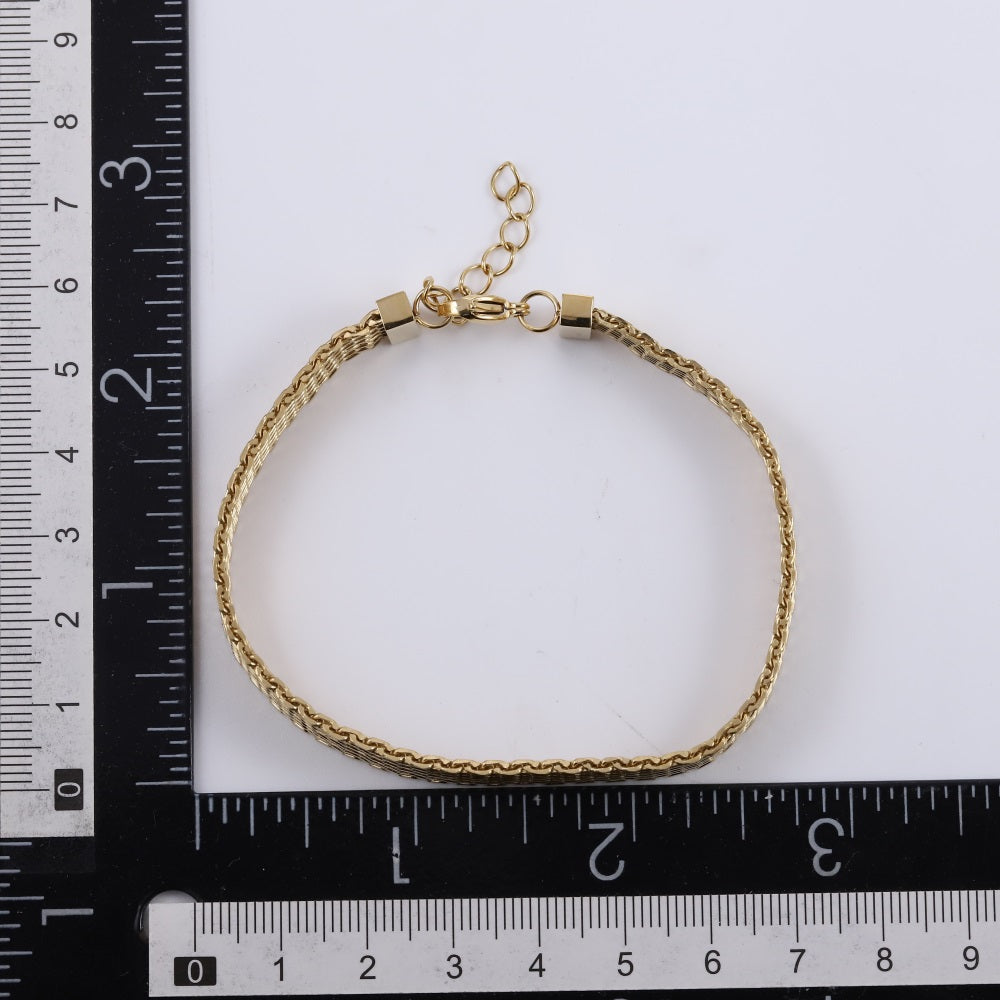 BSS1107 STAINLESS STEEL BRAIDED FLAT MESH BRACELET
